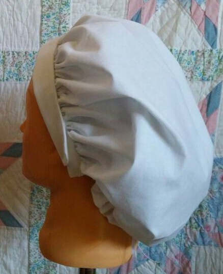 White Cotton Cap with Fold-over Front Edge -Day Cap - Mob Cap - Colonial, Revolutionary, Regency or Civil war - nurse