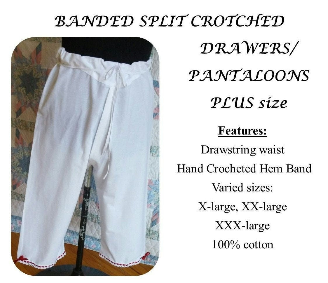 PLUS Size Split Crotch Drawers / Pantaloons