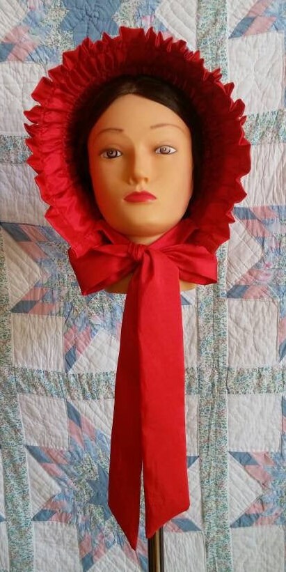 Drawn Bonnet - Assorted Colors, 19th Century Victorian, Frontier, Pioneer, Civil War