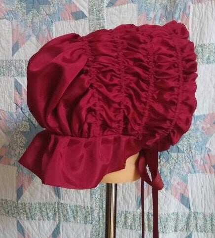 Drawn Bonnet - Assorted Colors, 19th Century Victorian, Frontier, Pioneer, Civil War