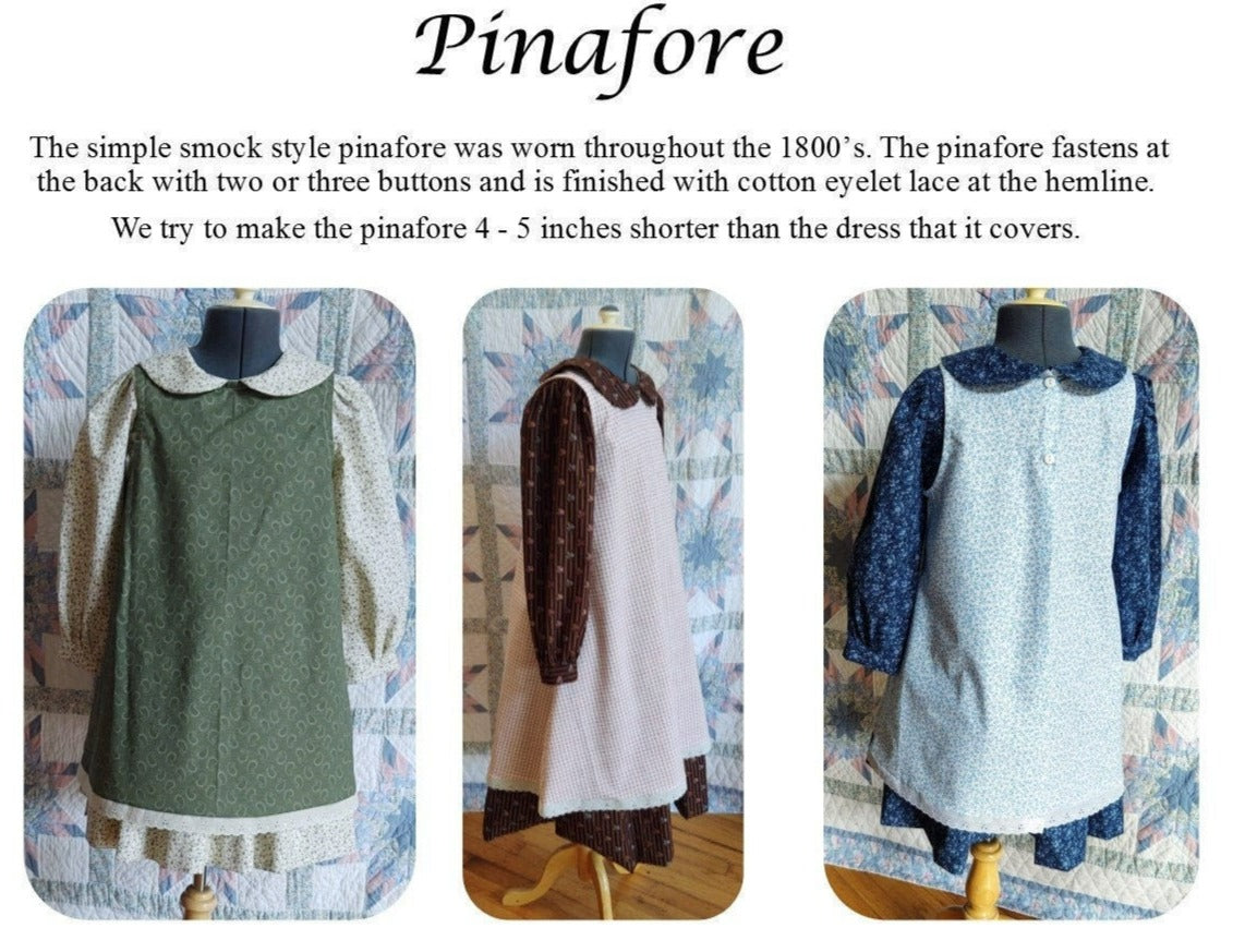 Girl's Dress, Pinafore and Bonnet Combination - MADE TO ORDER - Victorian, Civil War, Prairie School Days, Historical Girl's Dress, Pinafore and Bonnet Combination - MADE TO ORDER - Victorian, Civil War, Prairie School Days, Historical