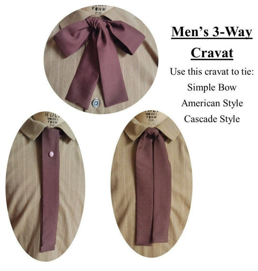 Men's 3 Way Cravat /19th Century Cravat/ Stock/ Ascot/ Historical neckwear