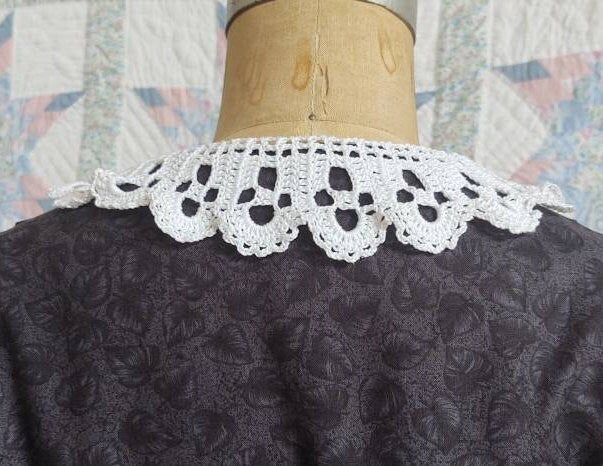 Lady's Crocheted Cotton Collar Made from 1860's pattern -Choice of 3 colors, New, Handmade, detachable, 19th Century, Victorian, Made in USA