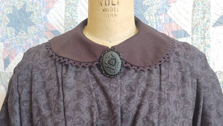 BLACK Cotton Collar - Rounded Collar - Peter Pan Collar - 19th Century Victorian - Civil War