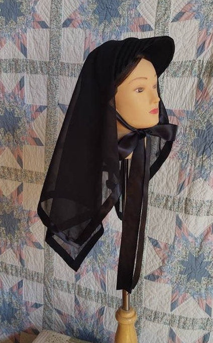 Short Mourning Veil - Weeping Veil - Brush Veil - Widows Weeds - Victorian - Funeral/Memorial Attire - Second Mourning