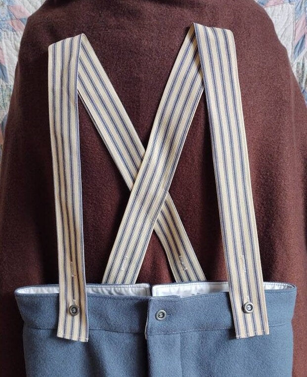 Button Braces/ Suspenders for men and boys - Victorian, 19th Century, civilian,military, Civil War re-enactor, mountain man, pioneer