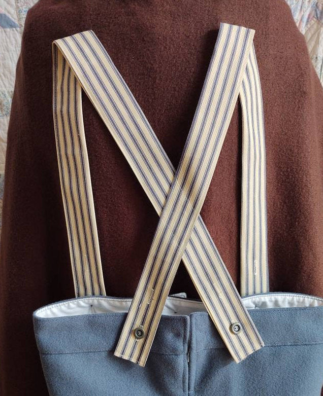 Button Braces/ Suspenders for men and boys - Victorian, 19th Century, civilian,military, Civil War re-enactor, mountain man, pioneer