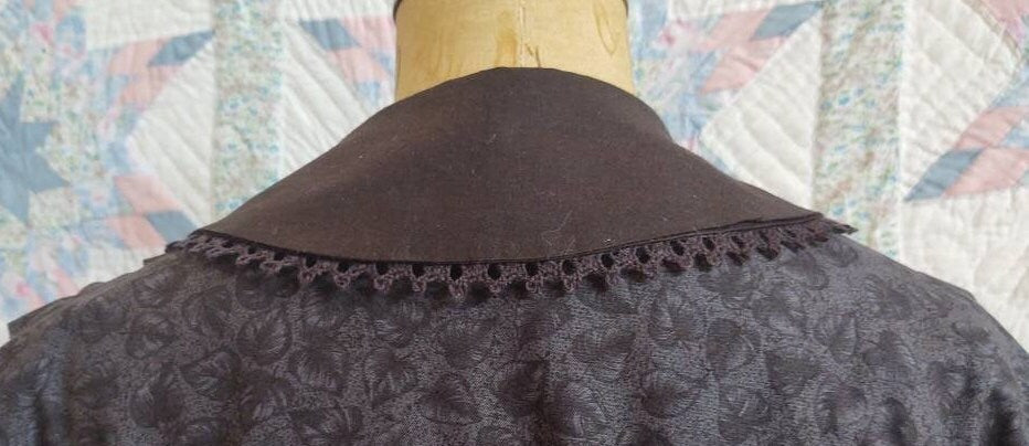 BLACK Cotton Collar - Rounded Collar - Peter Pan Collar - 19th Century Victorian - Civil War