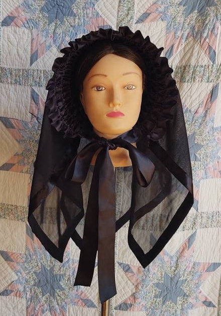 Short Mourning Veil - Weeping Veil - Brush Veil - Widows Weeds - Victorian - Funeral/Memorial Attire - Second Mourning