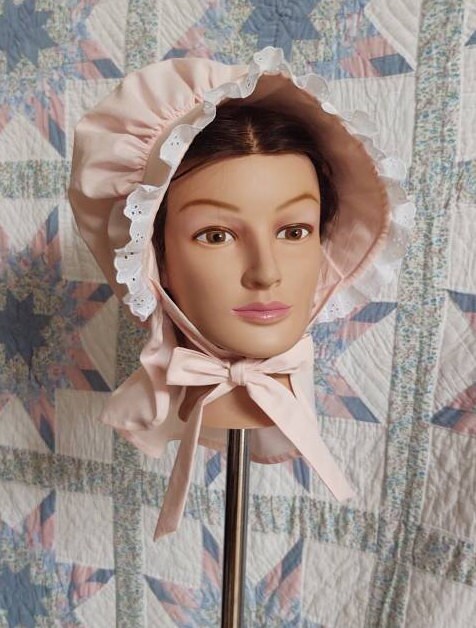 Pastel Colored Prairie bonnet, cloth bonnet, Poke Bonnet - 19th Century Victorian, Frontier, Pioneer, Wagon Train, 1830 and up, Adult Size