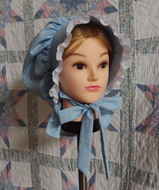 Pastel Colored Prairie bonnet, cloth bonnet, Poke Bonnet - 19th Century Victorian, Frontier, Pioneer, Wagon Train, 1830 and up, Adult Size