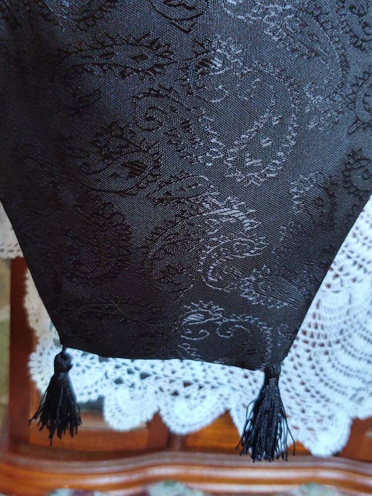 Reticule drawstring bag, 19th Century Victorian purse, Evening, Civil War, Edwardian, Regency, Mourning, 1820's & up, Ladies Ditty Bag