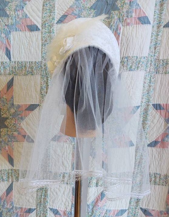 White Brocade Bridal Fanchon Bonnet - Dinner Bonnet - Empire Bonnet - Civil War - 19th century Victorian